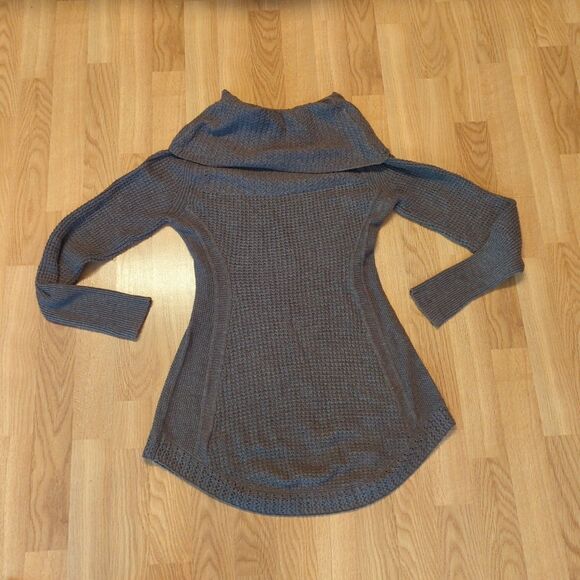 Angel Of The North Anthropologie Sweater Womens XS Brown Cowl Neck Waffle - Picture 3 of 6